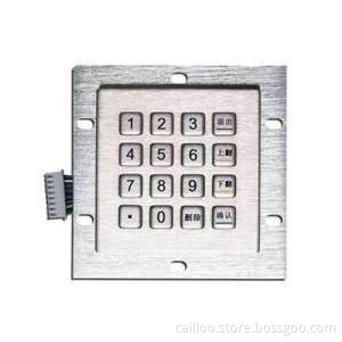 16 keys numeric backlit metal keypad with IP65 rate MKP100-